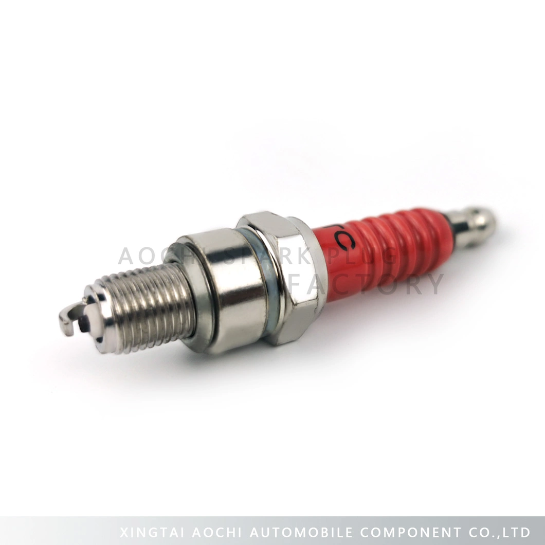 Cheap Red Bright Nickel Factory Motorcycle Spare Parts Spark Plug (A7TC)