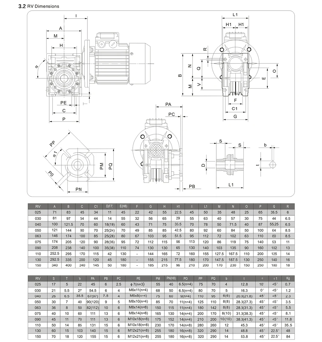 Worm Gear Reduction Gearbox with Higher Speed Ratio 5-100 for Motorcycle